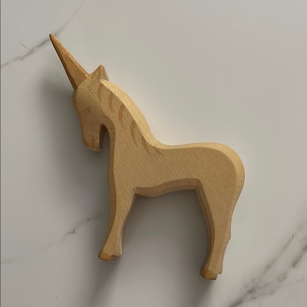 Wooden Unicorn Figurine